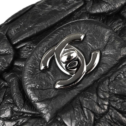Chanel 2015-2016 Black Lambskin Lemaire Puffed Flap Bag Shoulder Bag