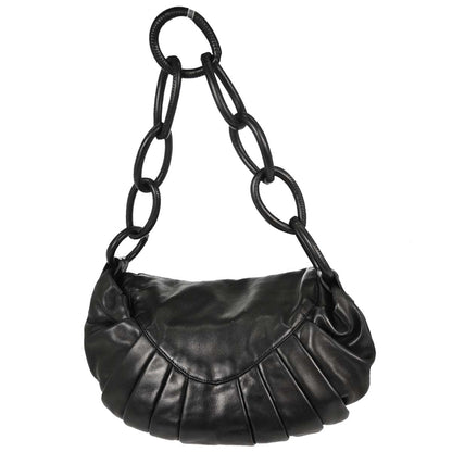 Chanel 2004-2005 Black Lambskin Ring Handle Hobo Handbag