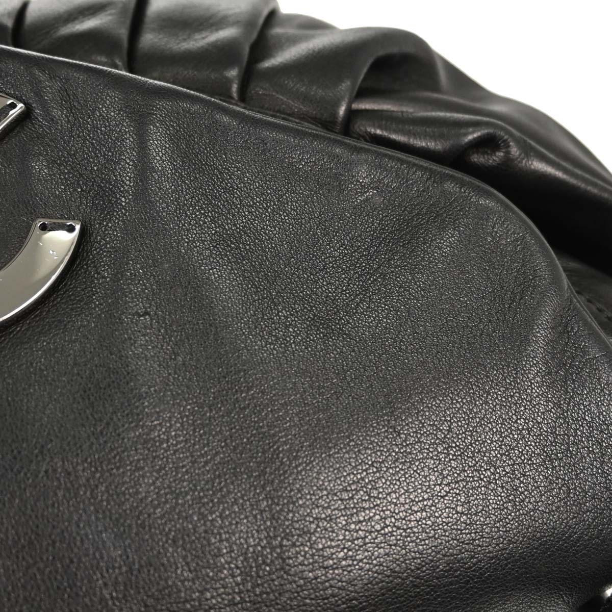 Chanel 2004-2005 Black Lambskin Ring Handle Hobo Handbag