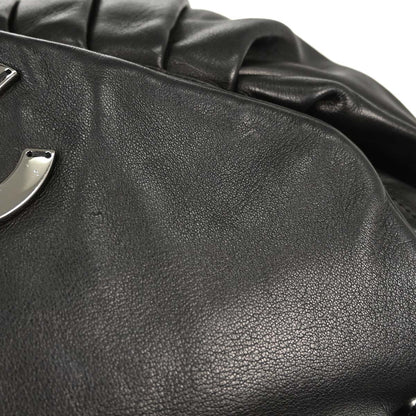 Chanel 2004-2005 Black Lambskin Ring Handle Hobo Handbag