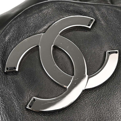 Chanel 2004-2005 Black Lambskin Ring Handle Hobo Handbag