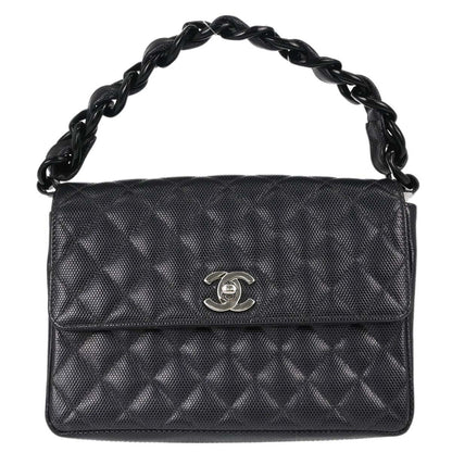 Chanel Navy Embossed Calfskin Handbag