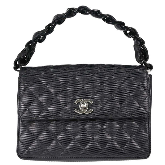 Chanel Navy Embossed Calfskin Handbag