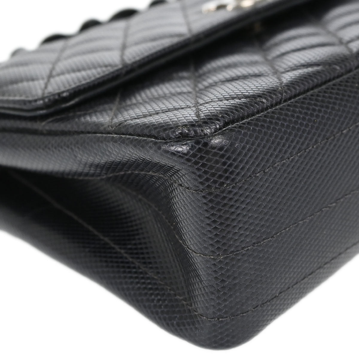Chanel Navy Embossed Calfskin Handbag