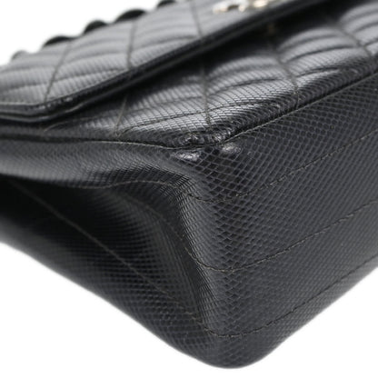 Chanel Navy Embossed Calfskin Handbag