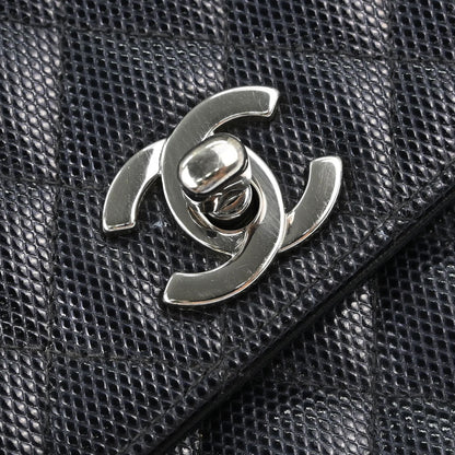 Chanel Navy Embossed Calfskin Handbag
