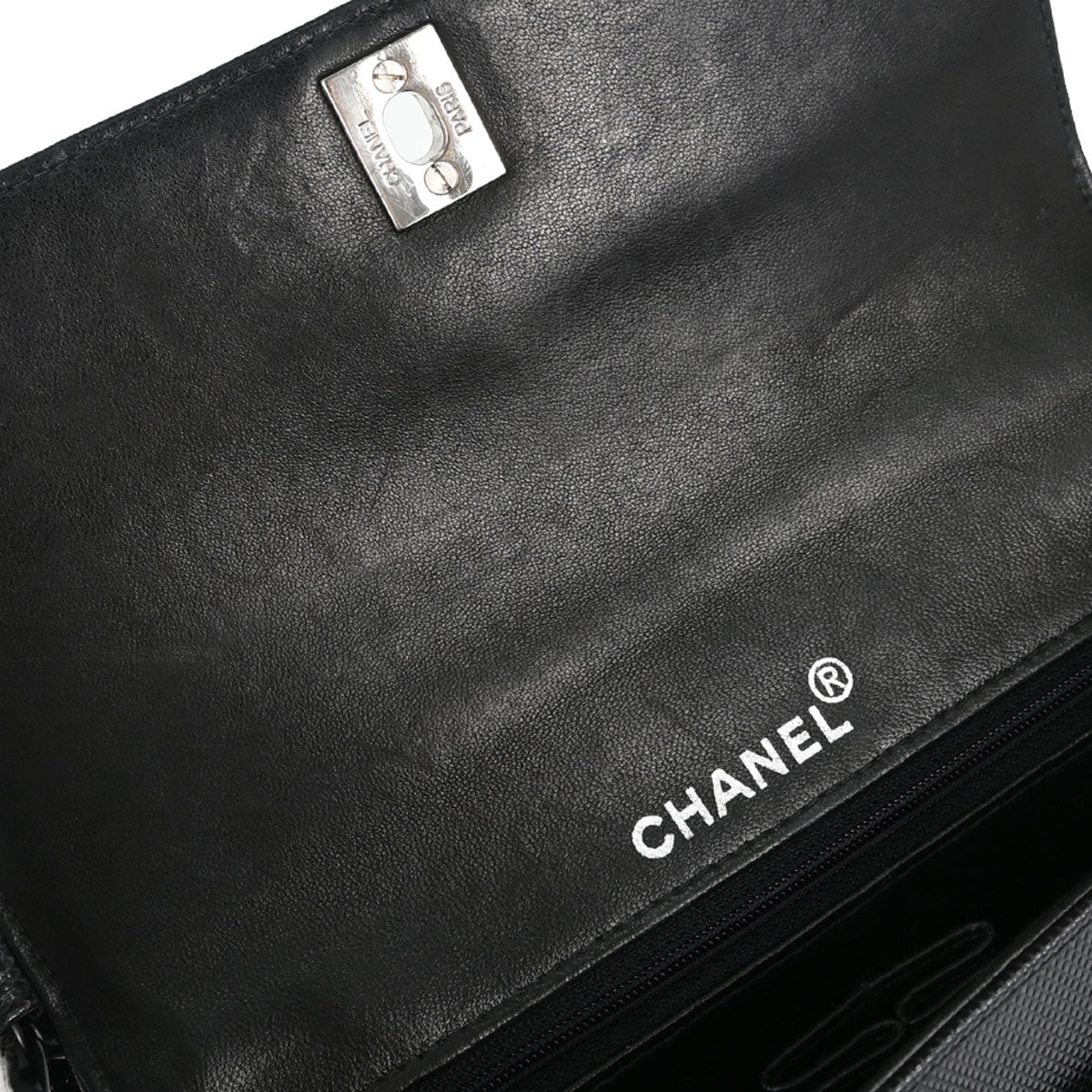 Chanel Navy Embossed Calfskin Handbag