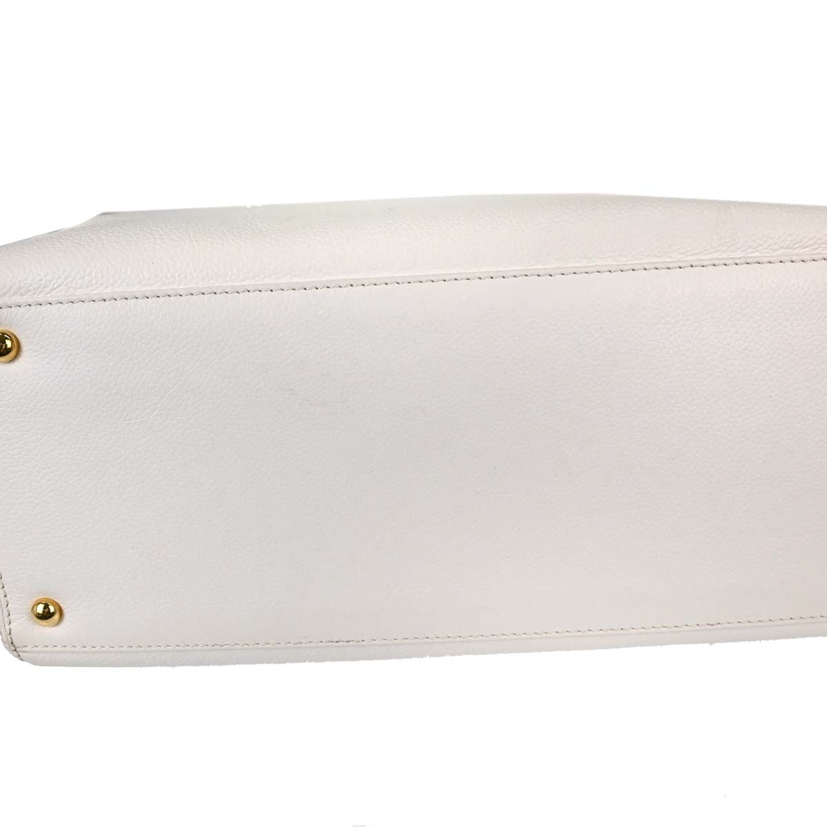 Chanel White Calfskin Executive Cerf 2way Shoulder Tote Bag