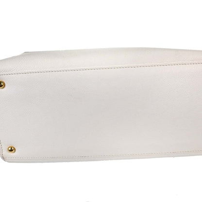 Chanel White Calfskin Executive Cerf 2way Shoulder Tote Bag