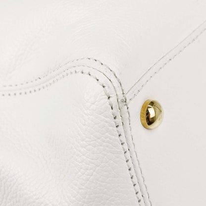 Chanel White Calfskin Executive Cerf 2way Shoulder Tote Bag
