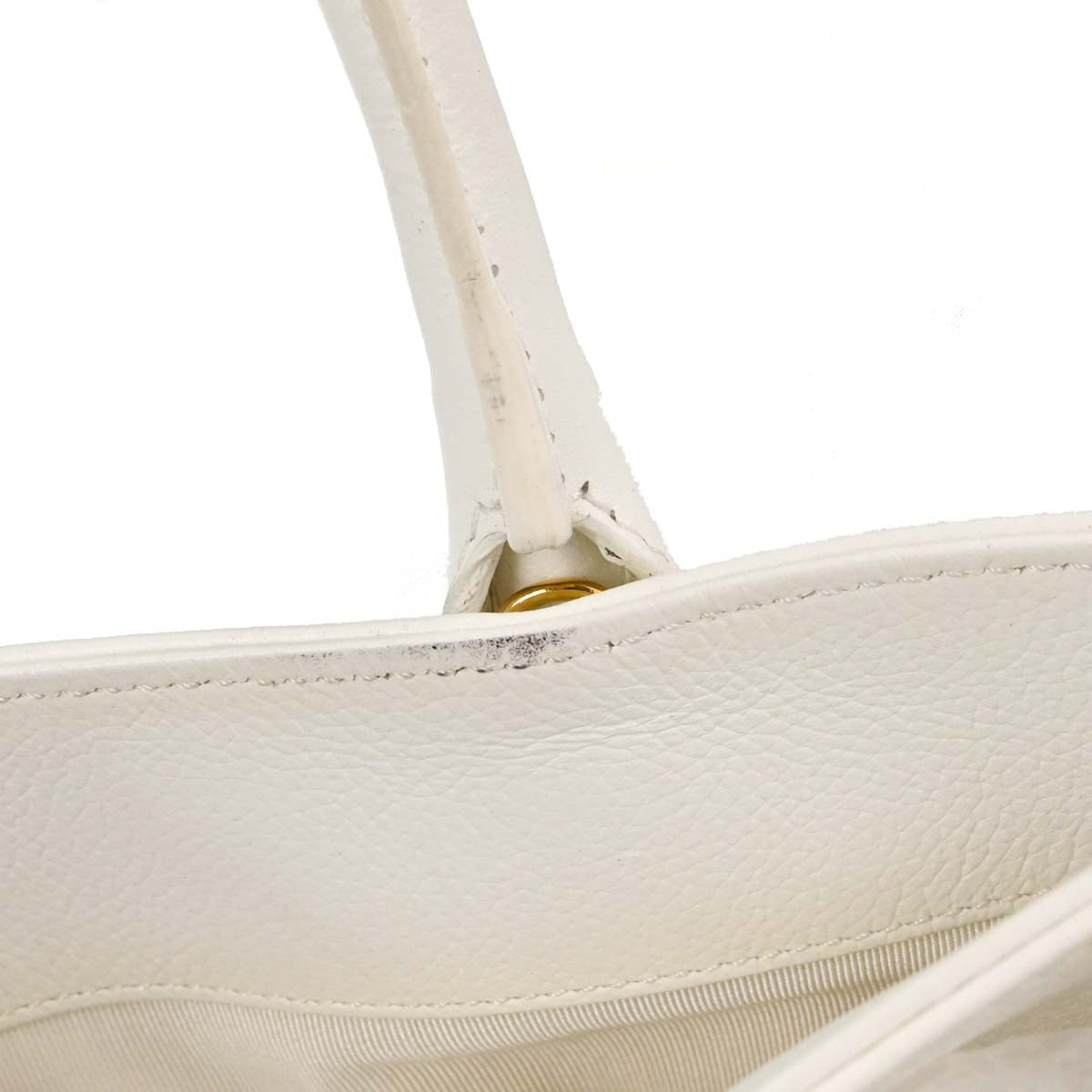 Chanel White Calfskin Executive Cerf 2way Shoulder Tote Bag