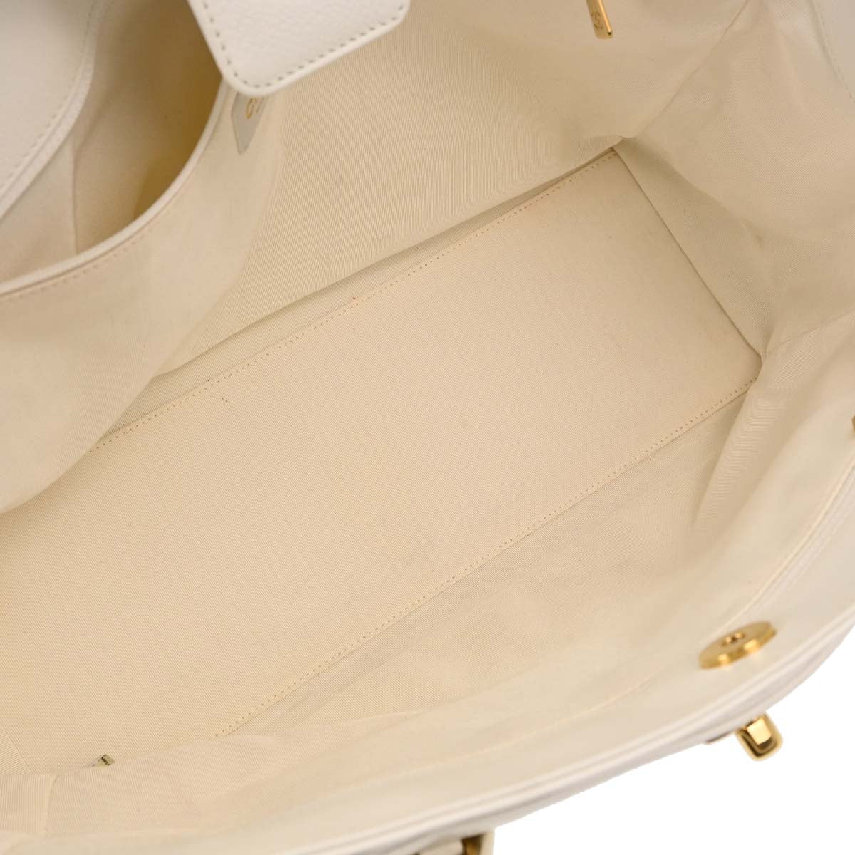 Chanel White Calfskin Executive Cerf 2way Shoulder Tote Bag
