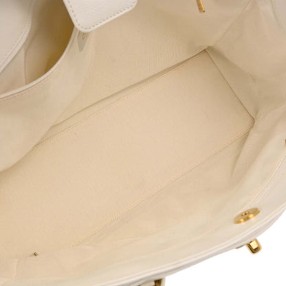 Chanel White Calfskin Executive Cerf 2way Shoulder Tote Bag