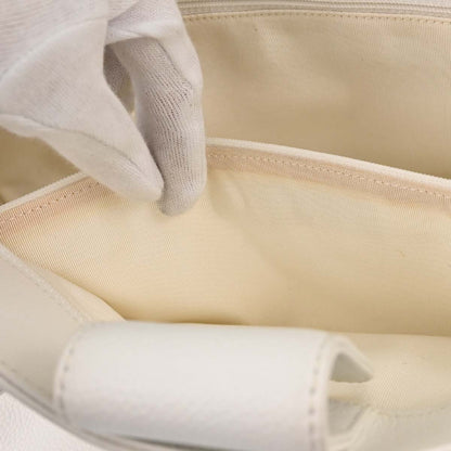 Chanel White Calfskin Executive Cerf 2way Shoulder Tote Bag