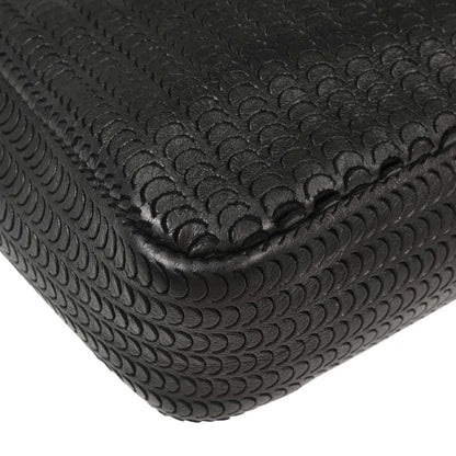 Chanel Black Lambskin Laser Cut Single Flap Shoulder Bag