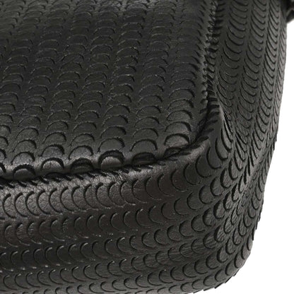 Chanel Black Lambskin Laser Cut Single Flap Shoulder Bag