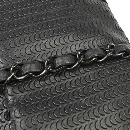 Chanel Black Lambskin Laser Cut Single Flap Shoulder Bag