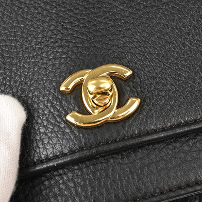 Chanel Black Deerskin Executive Cerf 2way Shoulder Tote Bag