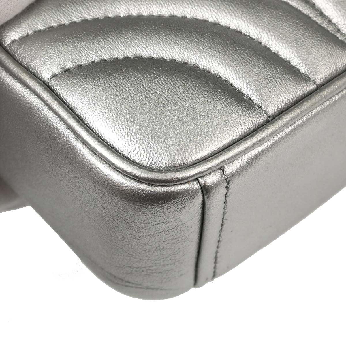 Prada Silver Lambskin Diagramme Camera Bag Shoulder Bag