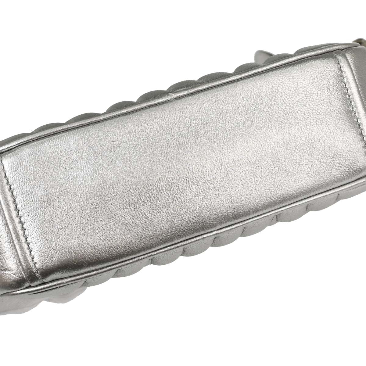 Prada Silver Lambskin Diagramme Camera Bag Shoulder Bag