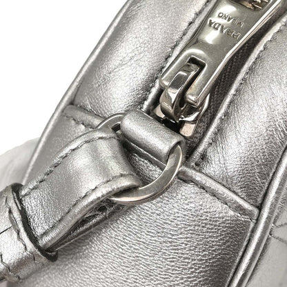 Prada Silver Lambskin Diagramme Camera Bag Shoulder Bag