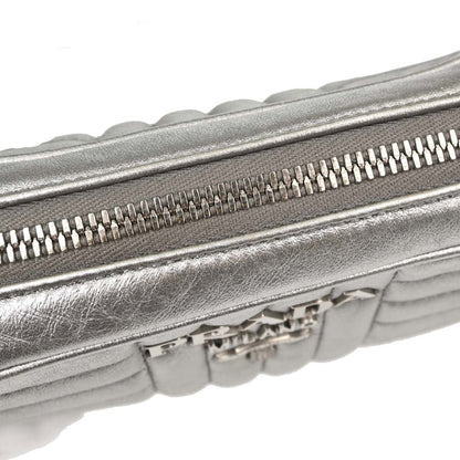 Prada Silver Lambskin Diagramme Camera Bag Shoulder Bag