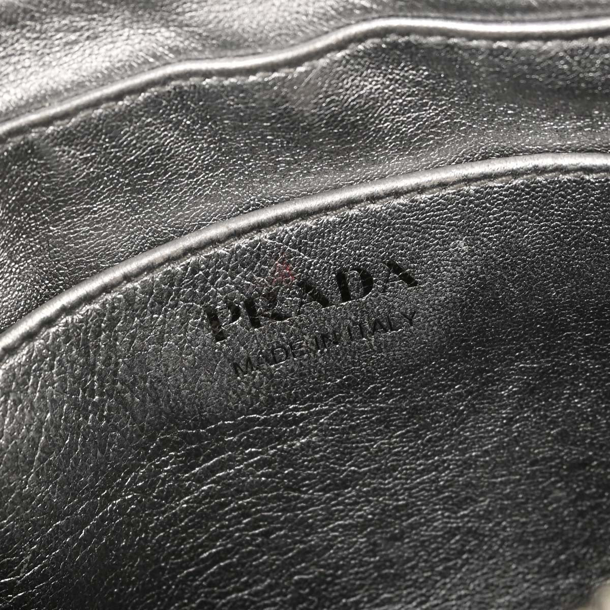 Prada Silver Lambskin Diagramme Camera Bag Shoulder Bag
