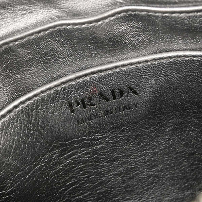 Prada Silver Lambskin Diagramme Camera Bag Shoulder Bag
