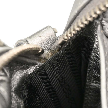 Prada Silver Lambskin Diagramme Camera Bag Shoulder Bag