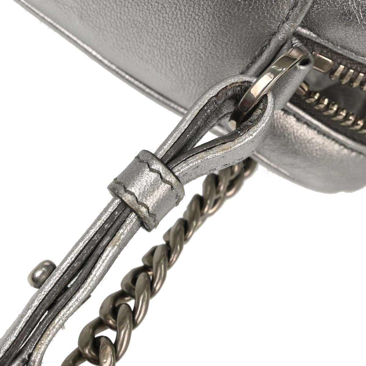 Prada Silver Lambskin Diagramme Camera Bag Shoulder Bag