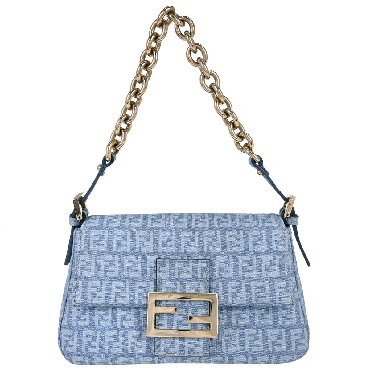 Fendi Light Blue Zucchino Handbag