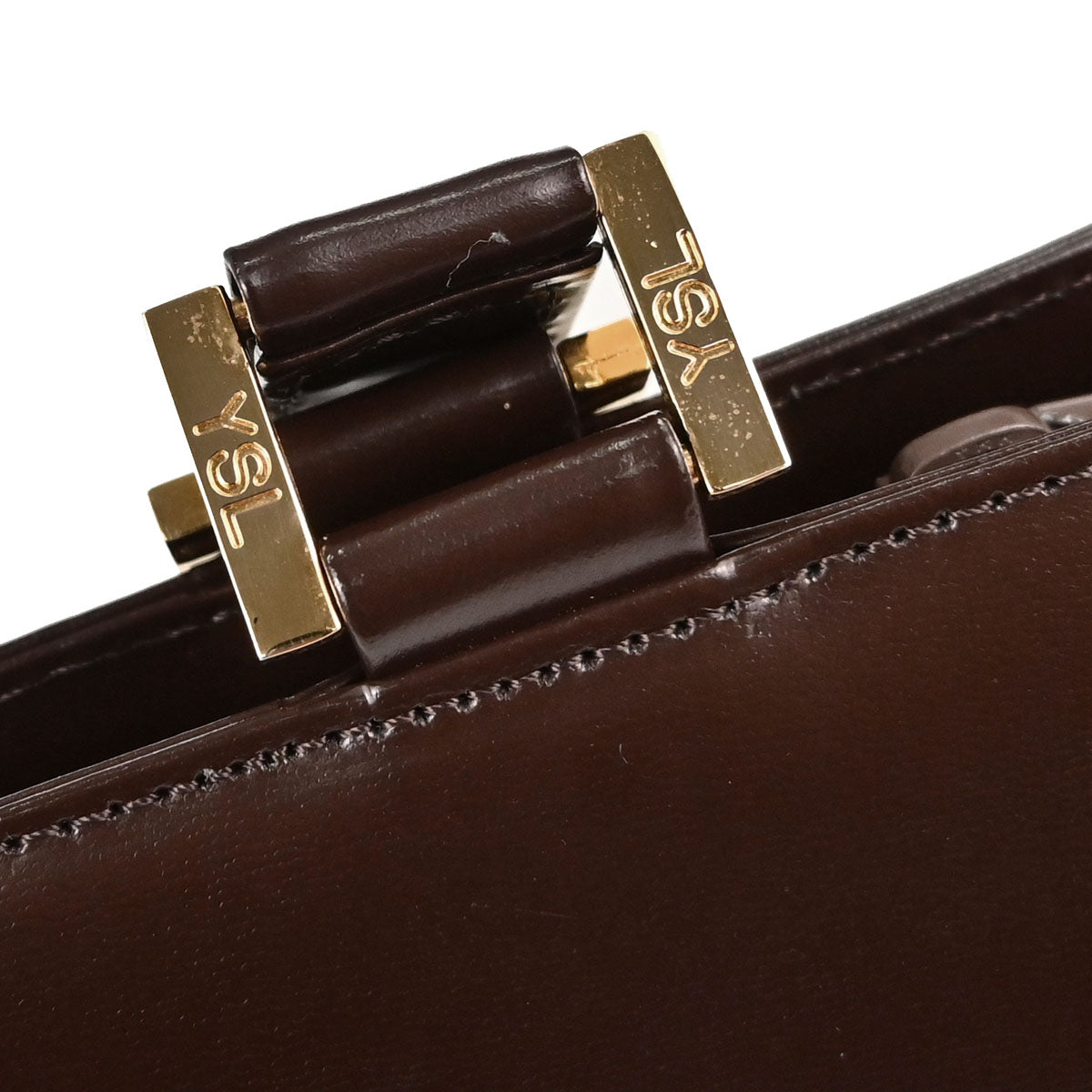 Yves Saint Laurent Brown Leather Tote Handbag