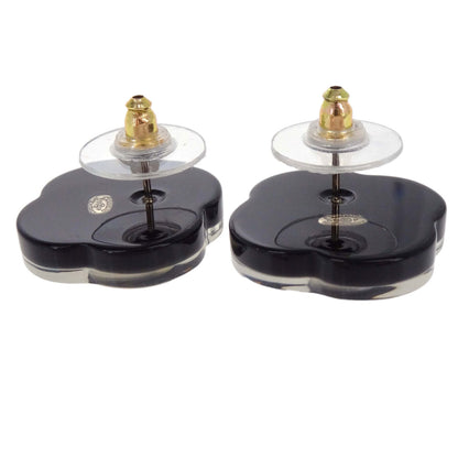 Chanel Camellia Pierced Earrings Gold Costume Pearl D19P