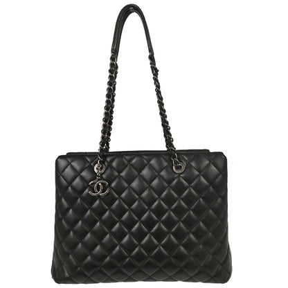 Chanel Black Caviar Skin Rock In Rome Shopping Tote Chain Handbag