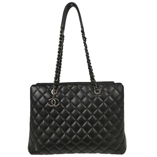 Chanel 2015-2016 Black Caviar Skin Rock In Rome Shopping Tote Chain Handbag