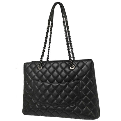 Chanel Black Caviar Skin Rock In Rome Shopping Tote Chain Handbag