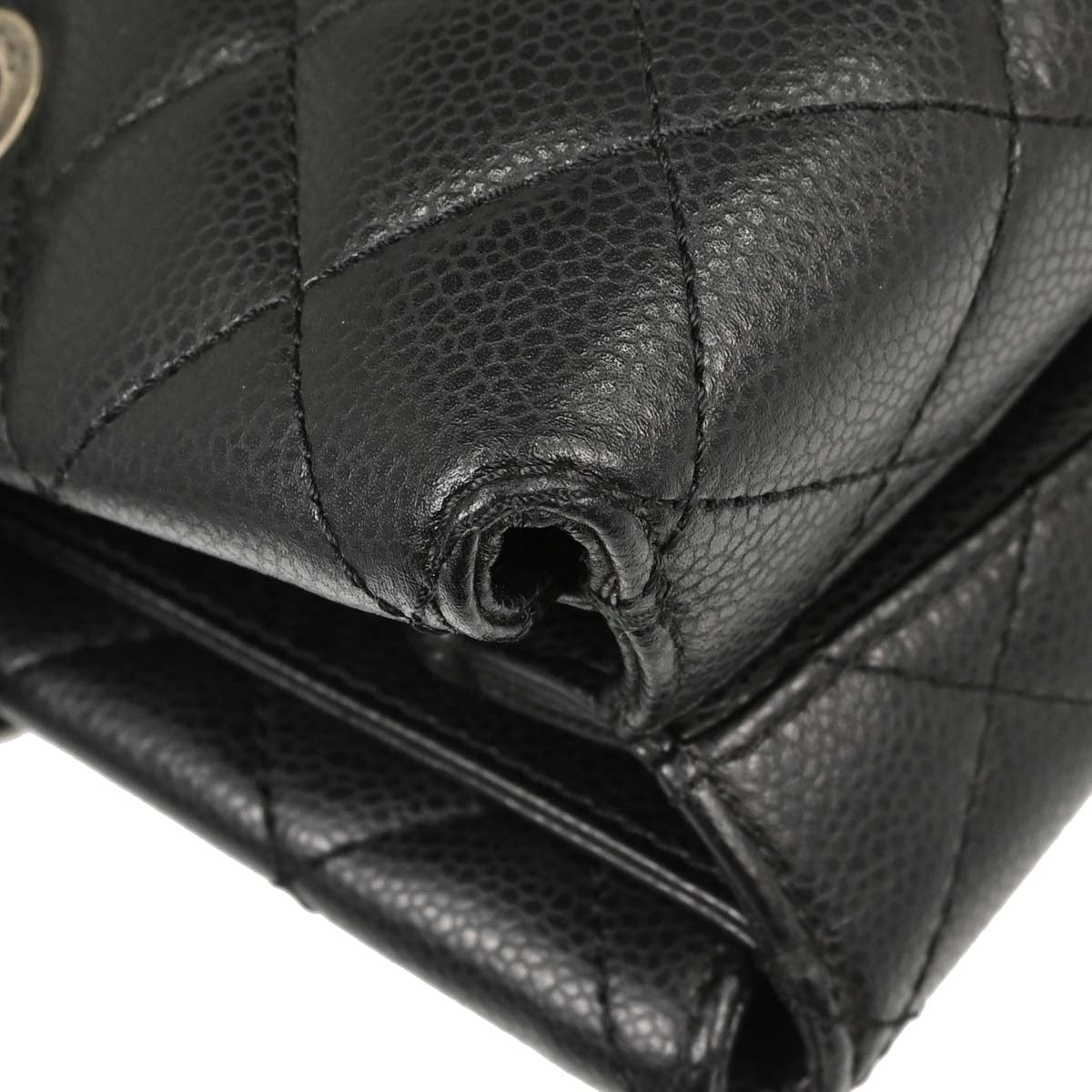 Chanel Black Caviar Skin Rock In Rome Shopping Tote Chain Handbag