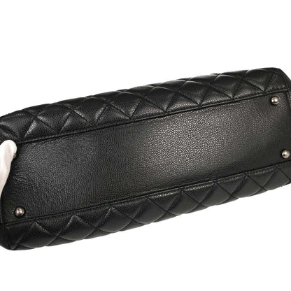 Chanel Black Caviar Skin Rock In Rome Shopping Tote Chain Handbag