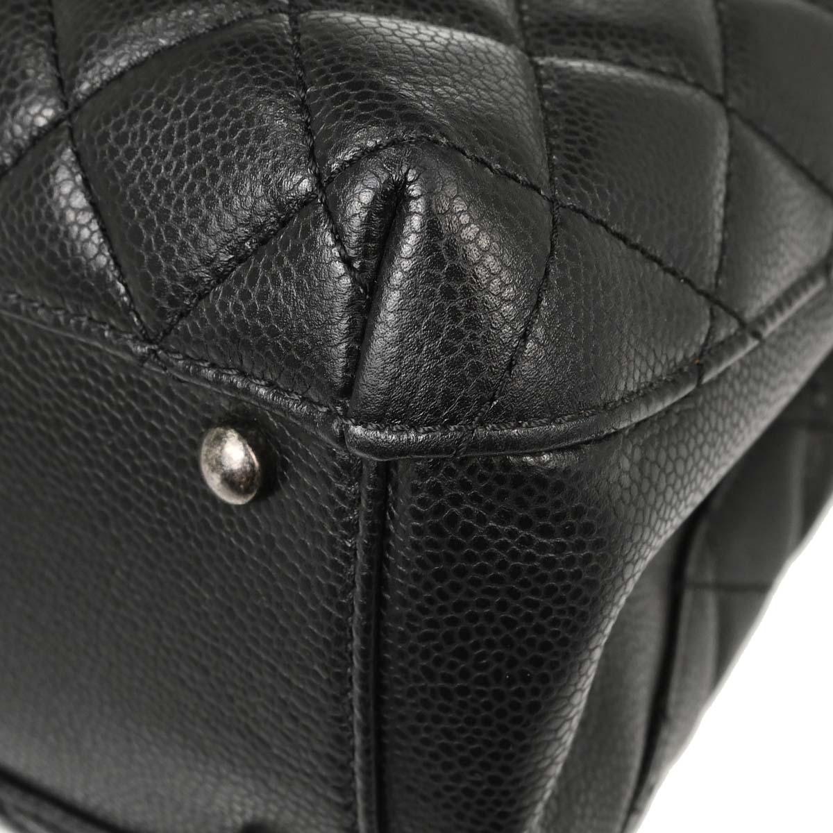Chanel Black Caviar Skin Rock In Rome Shopping Tote Chain Handbag