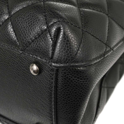 Chanel Black Caviar Skin Rock In Rome Shopping Tote Chain Handbag