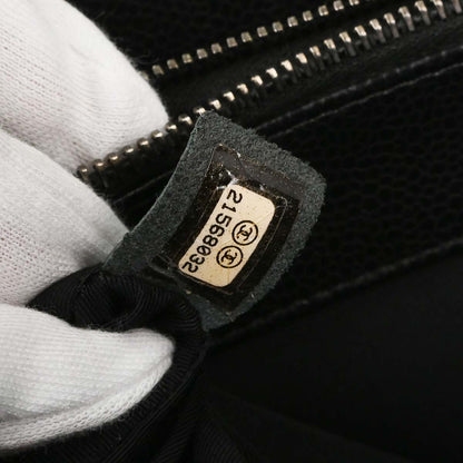 Chanel Black Caviar Skin Rock In Rome Shopping Tote Chain Handbag