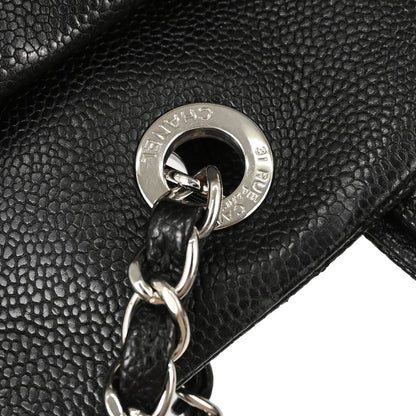 Chanel Black Caviar Skin Tote 2way Shoulder Handbag