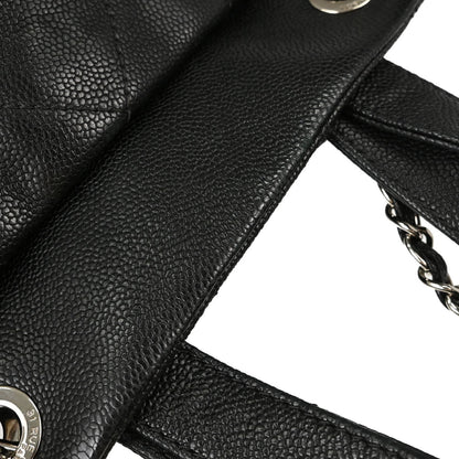 Chanel Black Caviar Skin Tote 2way Shoulder Handbag