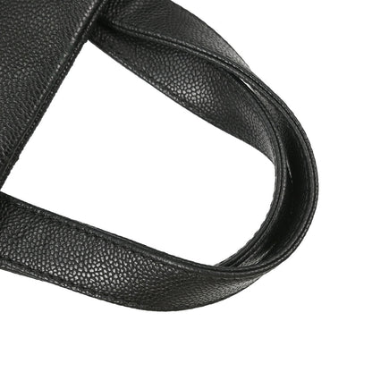 Chanel Black Caviar Skin Tote 2way Shoulder Handbag