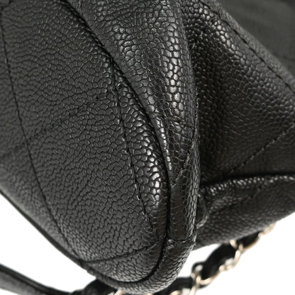 Chanel Black Caviar Skin Tote 2way Shoulder Handbag