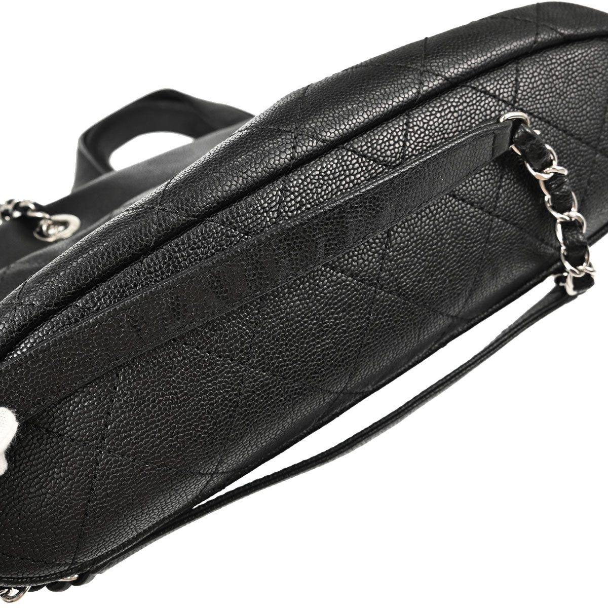 Chanel Black Caviar Skin Tote 2way Shoulder Handbag