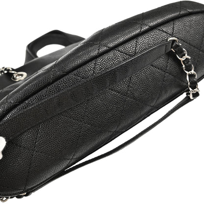 Chanel Black Caviar Skin Tote 2way Shoulder Handbag