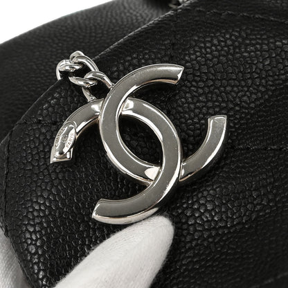 Chanel Black Caviar Skin Tote 2way Shoulder Handbag
