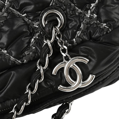 Chanel Black Quilted Nylon Tweed Stitch Paris-Byzance Bowling Bag