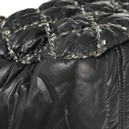 Chanel Black Quilted Nylon Tweed Stitch Paris-Byzance Bowling Bag